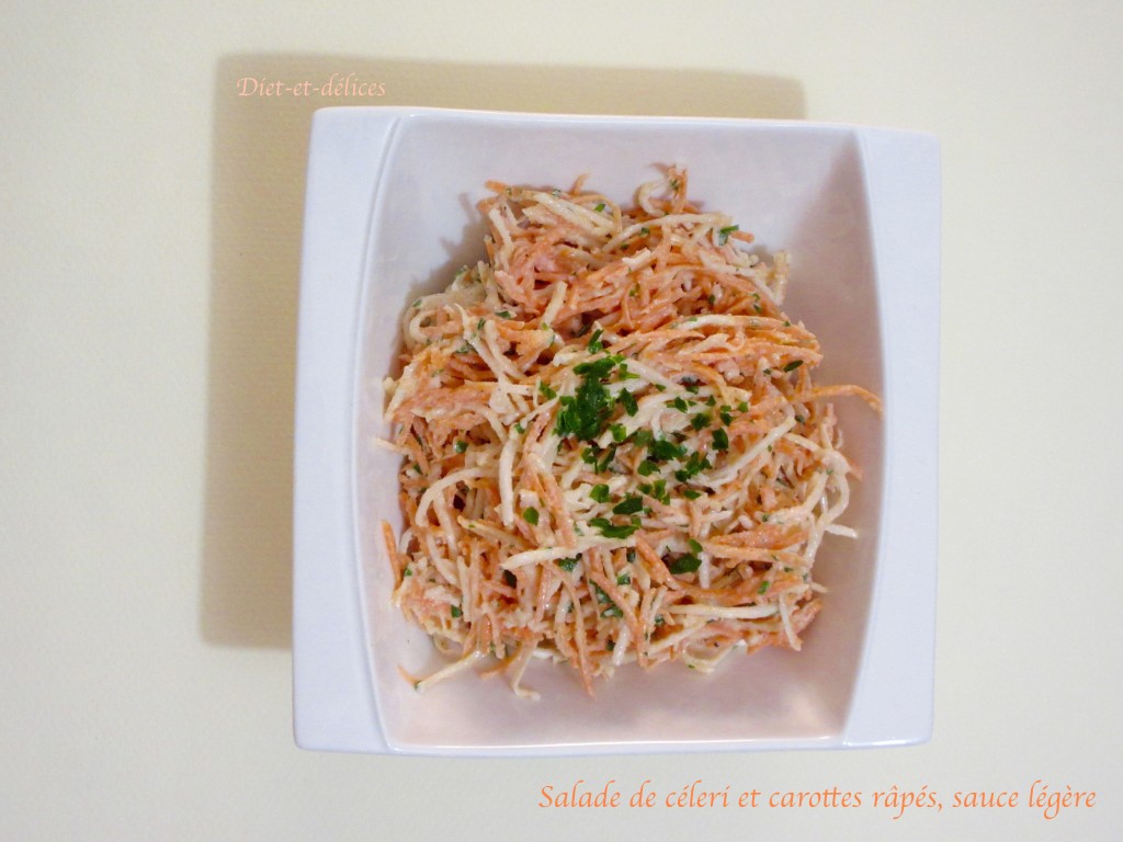 Salade céleri/carottes sauce légère façon coleslaw.