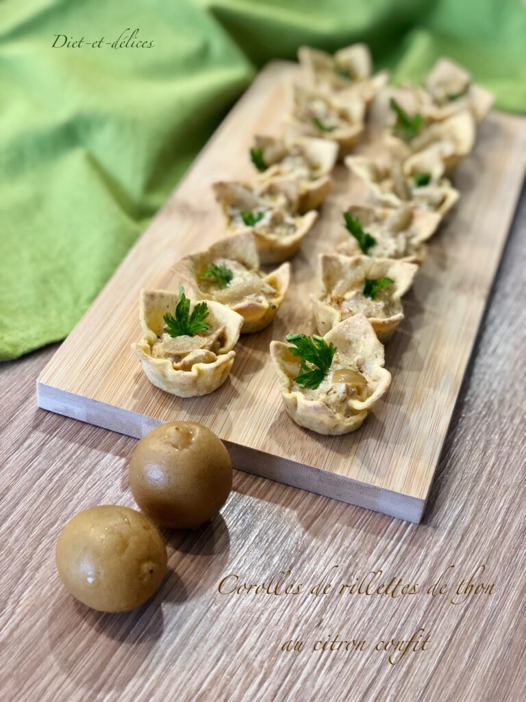 Corolles de rillettes de thon au citron confit